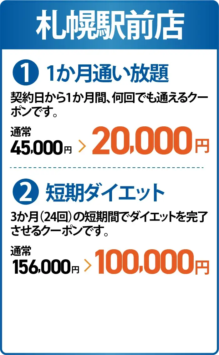 札幌駅前店のキャンペーン情報